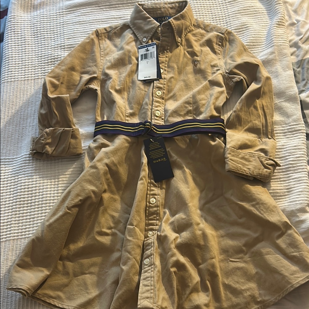 Kids Tan Shirt Dress